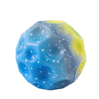 Buy middle-gray Colorful Hole Ball Soft Bouncy Ball Anti-fall Moon Shape Porous Bouncy Ball Kids Indoor Toys Ergonomic Design Elastic Ball