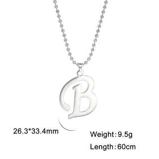 Buy b Polished Cut Steel Color 26 Letters Pendant Stainless Steel Necklace