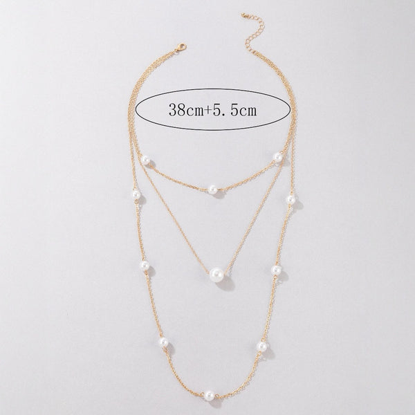 Pearl Long Multi-layer Necklace Fashion