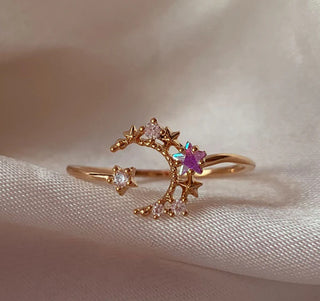 Buy nwh80-21 Retro Multi-element Cute And Sweet Pink Heart-shaped Butterfly Flower Open Ring