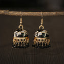 Bell Ethnic Style Bohemian Temperament Small Rice-shaped Beads Enamel Earrings