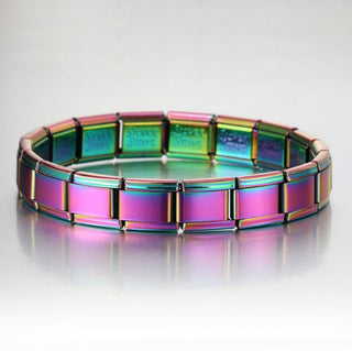 Buy rainbow-gold Titanium Steel Vacuum Real Gold IP Plating Watch Band Chain