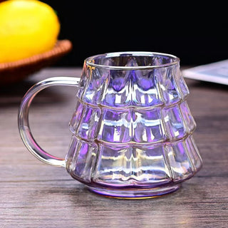 Buy colorful Christmas Glass Coffee Ice Transparent Mug With Handle