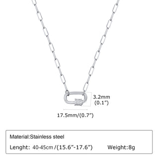 Buy steel-color Fashion Stainless Steel Square Geometric Necklace For Women