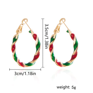 Buy 3cm Christmas Colorful Spiral Geometric Earrings