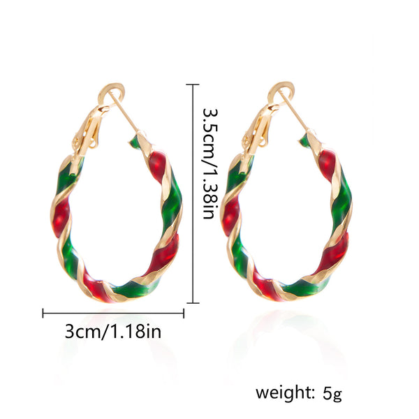 Christmas Colorful Spiral Geometric Earrings