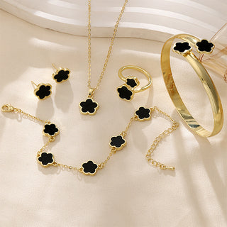 Buy ck0307-black-acrylic Jewelry Suit Acrylic Bracelet Necklace Ring Stud Earrings