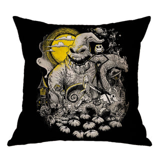 Buy a09 Linen Skull Halloween Pillow Cover