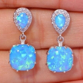 New Pearl Turquoise Opal Silver Plated Fashion Popular Earrings