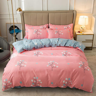 Buy qinyuan-spring-noodles Cover Set Bed Cotton Quilt Bedsheet Bedding Duvet Fitted