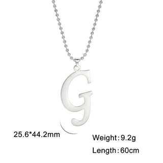 Buy g Polished Cut Steel Color 26 Letters Pendant Stainless Steel Necklace