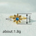 Flower Ring Female Fashion Inlaid Zircon