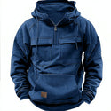 Men's Zip-up Hoodies Sweatshirt With Drawstring And Pocket Design