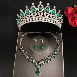 Buy green-a-suit Royal Queen Bridal Jewelry Sets For Women Luxury Tiaras Crow