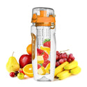 Sport Bottle 1000Ml Bpa Free Fruit Infuser Water Bottle Juice Shaker Sports Lemon Water Bottle Fitness Sport Fruit Drinking Bottles For Girl Black