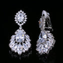 Stylish Water Drop White Gold Zircon Earrings