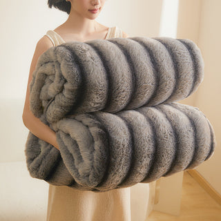 Buy milk-gray Double-sided Blanket Coral Fleece Nap Office Sofas Cover Blanket Thick Fleece Winter