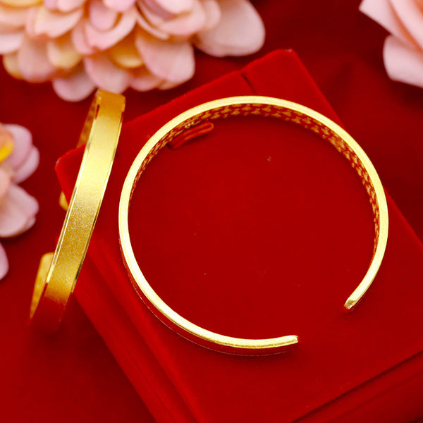 Copper Plated 24k Thick Gold Frosted Bracelet