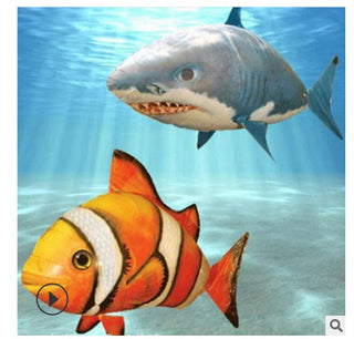 Buy red Remote Control Shark Toys Air Swimming Fish Infrared RC Air Balloons Inflatable RC Flying Air Plane Kids Toys