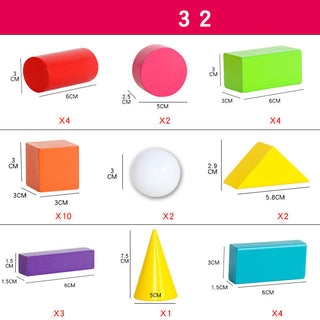 32 Elementary School Mathematics Teaching Aids Solid Geometric Model