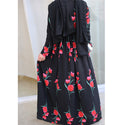 Fashion Rose Print Robe Dubai Dress