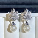 Leaf-shaped Earring Female Pearl Design