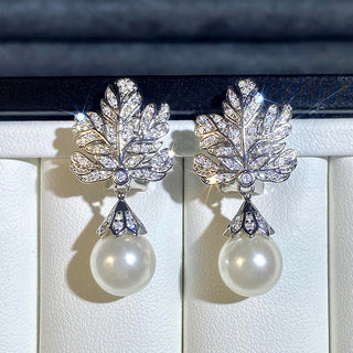 Leaf-shaped Earring Female Pearl Design