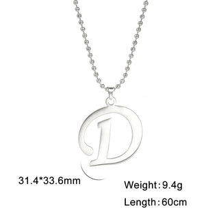 Buy d Polished Cut Steel Color 26 Letters Pendant Stainless Steel Necklace