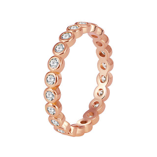 Buy rose-gold-white-zirconium Design Ring Women&#39;s Light Luxury Brass Gold-plated Micro Inlaid White Zirconium Index Finger Ring