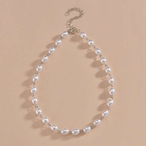 Simple Graceful Pearl Single Layer Ladies Clavicle Chain