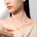 Women's Bow Zircon Necklace S925 Sterling Silver Clavicle Chain