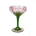 Austria Medieval Champagne Glass Crystal Glass Ice Cream Bowl Vintage Flowers