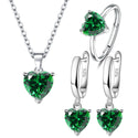 Female Personality Creative Zircon Heart-shaped Pendant Chain Three-piece Suit