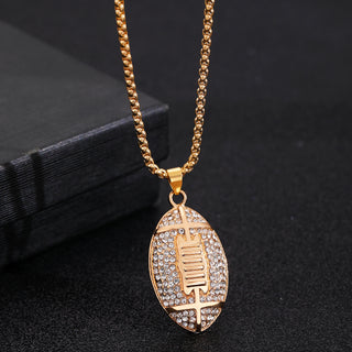 Buy 01kc-gold-x584 American Football Pendant Necklace