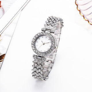 Buy white-steel-colors Fashion Simple Women&#39;s Quartz Watch Diamond Alloy