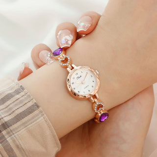 Buy purple-single-watch Women&#39;s Simple Disc Light Luxury Quartz Bracelet Jewelry Watch