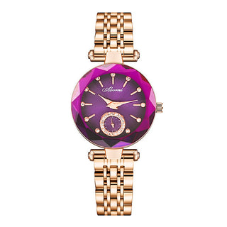 Buy 6012-rose-shell-purple-surface Women&#39;s Fashion Simple Cut Quartz Watch