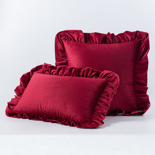 Buy wine-red Nordic Velvet Lace Throw Pillows With Upholstered Living Room Sofa