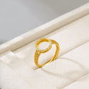 S925 Sterling Silver Gold-plated Round Open Ring