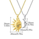 18K Golden Magnetic Sun Star Necklace Fashion Personality Couple Pendant Necklace Valentine's Day Gift