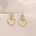 Graceful Geometric Stud Diamond Circle Design High-grade Earrings