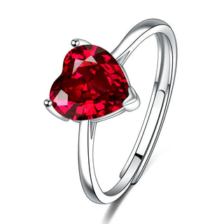 Buy red-ring Female Personality Creative Zircon Heart-shaped Pendant Chain Three-piece Suit