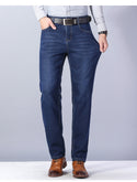 Men Thickened Plush Jeans