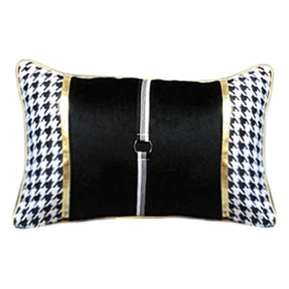 Buy black-waist-pillow-c Houndstooth Sofa Cushion Light Luxury Style Four General Purpose