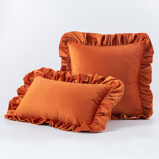 Buy orange Nordic Velvet Lace Throw Pillows With Upholstered Living Room Sofa