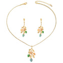 Women's Earrings Necklace Jewelry Suit Wheat