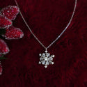 Christmas Zircon Ice Crystal Snowflake Necklace Niche Design Advanced Light Luxury Clavicle Chain