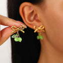 Exaggerated And Personalized C- Ring Flower Texture Earrings