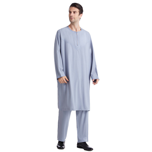 Men's Polyester Embroidered Robe Suit