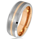 Fashionable All-match Titanium Steel Frosted Two-tone Ring